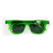 Summer Polarised Sunglasses - A pair of bright green polarised sunglasses with a sleek design and dark lenses. Features a logo on the frame.