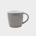 The Maxwell 330ml Ceramic Mug - A ceramic mug in a light grey colour with a smooth finish and a curved handle. It features a logo on the side.