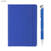 Alison A5 Notebook and Pen Gift Set - A light blue A5 notebook with a matching pen, featuring a branding logo on the pen.