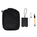 Travel Pack - A black travel pack with a drink bottle, a pen, a cardholder, and a small strap accessory.
