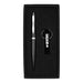 Chicago Pen & Bottle Opener Keyring Gift Set - A black pen and bottle opener keyring set nestled in a black gift box with a branded logo.