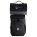 Picnic Pack - A black and grey picnic backpack featuring a logo, with a detachable insulated cooler on top.