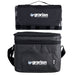 Outdoor Pack - A black and grey cooler bag with a matching picnic blanket on top, featuring a logo.