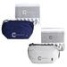 Towel & Cooler Bundle Pack - A navy and a grey cooler bag with a grey towel featuring a tasselled edge, both with a logo.