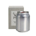 Mini East 42nd Street Can Candle - A silver can candle sits beside a square grey box, showcasing a sleek design and minimal branding.