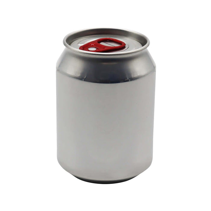 Mini East 42nd Street Can Candle - A silver can-shaped candle with a red pull tab at the top and a smooth surface. It has a simple design and a logo.