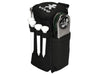 Tournament Golf Pack - A black golf pack with a zipper, containing a tee holder, a golf ball marker, and three white tees. It features a logo.