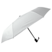 Poppins Umbrella - A white umbrella with a black handle features a logo on the canopy.