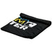 Cooling Towel - A black cooling towel featuring a logo and multi-coloured text, neatly folded.