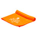 Cooling Towel - An orange cooling towel, neatly rolled, featuring a logo. Ideal for leisure and outdoor activities.