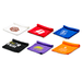 Cooling Towel - A set of six cooling towels in various colours: white, red, blue, black, purple, and orange, each with a logo.