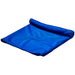 Cooling Towel - A blue cooling towel is neatly rolled and displayed with a textured surface. It features a logo.