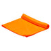 Cooling Towel - An orange cooling towel is neatly rolled up, featuring a textured surface. It has a logo on one side.