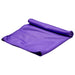 Cooling Towel - A purple cooling towel with a rolled edge, designed for leisure and outdoor activities. It features a logo.