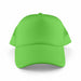 Classic 5 Panel Trucker Mesh Cap - A bright green Classic 5 Panel Trucker Mesh Cap with a solid front and mesh sides. It features a logo.