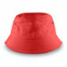 Long Beach Bucket Hat – Medium - A medium-sized bucket hat in bright red with two side vents and a smooth finish. It features a logo on the exterior.