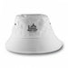 Long Beach Bucket Hat – Small - A white bucket hat featuring a logo and a wide brim, designed for outdoor wear.