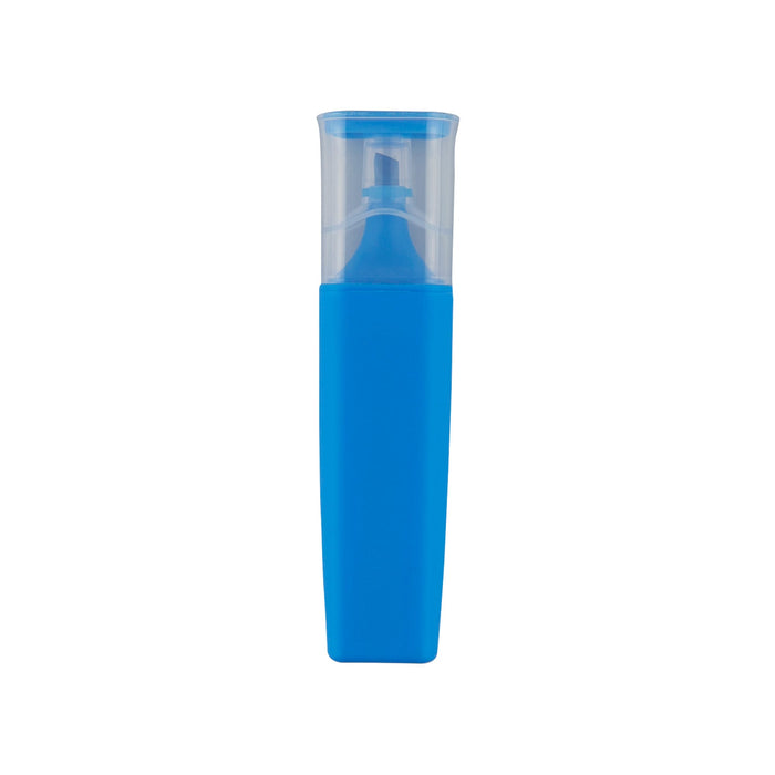 Luxer Highlighter - A highlighter in a blue casing with a transparent cap, featuring a fine tip for precise marking.
