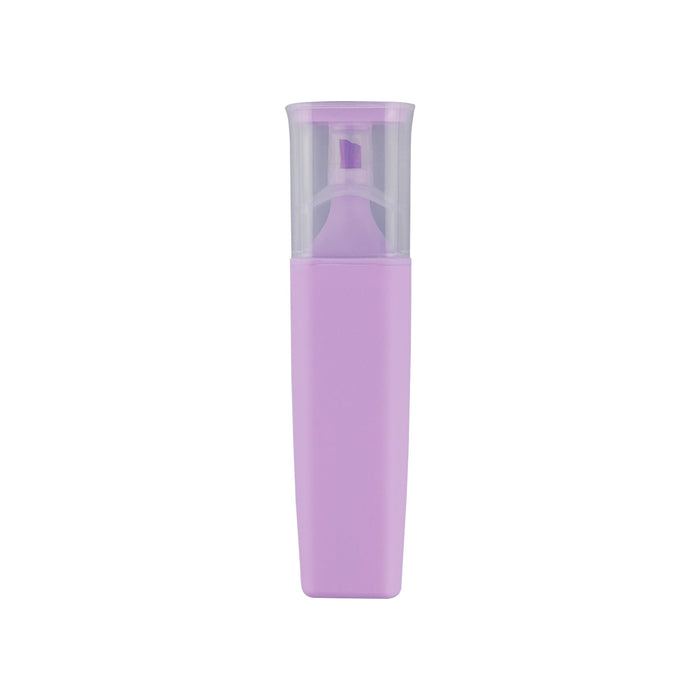 Luxer Highlighter - A highlighter with a clear lid and a lavender casing, featuring a brush tip for easy application.