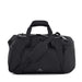 High Sierra Travel Duffel - A black travel duffel bag with multiple compartments, carrying handles, and a detachable shoulder strap. It features a logo.