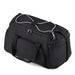 High Sierra Travel Duffel - A black travel duffel bag with multiple zippered compartments and sturdy handles, featuring a logo.