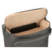 High Sierra Cross Season Pro Wheeled Duffle (55cm) - A grey wheeled duffle bag with an open top revealing a tan interior and a black item inside. It has a logo.