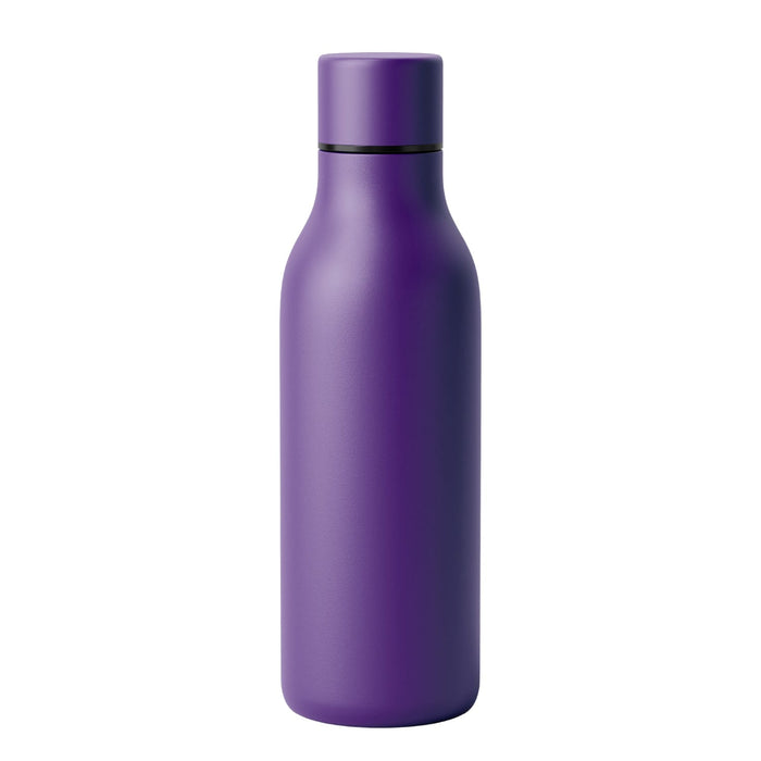 Emily Bottle – 550ml Thermal Drink Bottle - A drink bottle featuring a sleek design in purple, made of thermal material with a lid and branding.
