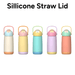 Pulse 420ml Stainless Steel Kids Metal Bottle - A drink bottle collection featuring pastel colours and silicone straw lids, with a logo on each bottle.