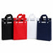 8L Insulated Reusable Bag - A set of four insulated reusable bags in black, red, white, and navy, each with two handles and a logo.