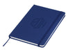 Essentials A5 Notebook - A navy blue A5 notebook with a textured cover and a matching elastic band closure.
