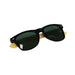 Sunglasses Bamboo (Uncoated) - Sunglasses with black frames and green lenses, featuring bamboo accents. Includes a logo on the frame.