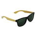 Sunglasses Bamboo (Uncoated) - Sunglasses with black frames and bamboo arms, featuring green tinted lenses. Includes a logo on the temple.