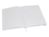 Designa Symphony A5 Notebook - An A5 notebook featuring a full-colour matte finish, with lined pages and a ribbon marker, showcasing a clean white design.