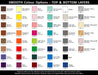 Designa Symphony A5 Notebook - A colour chart displaying various options for the Designa Symphony A5 Notebook, featuring smooth and metallic shades.