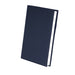 Mela Apple Leather Refillable Journal - A navy blue leather refillable journal with a sleek design and a visible spine. It has a logo on the cover.