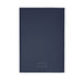 Mela Apple Leather Refillable Journal - A navy blue leather refillable journal with a smooth finish and a logo on the cover.