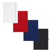 Recycled Spectrum A5 JournalBook - A collection of four A5 journals in white, red, navy, and black, featuring a logo on the cover.