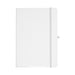 Recycled Spectrum A5 JournalBook - A white A5 journal with a grey elastic band, featuring a smooth cover and a logo.