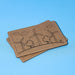 Kids Jigsaw 2 Puzzle Set - A jigsaw puzzle set featuring two puzzles with wind turbines and trees, made of brown cardboard.