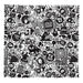Medium Micro Fibre Cloth - A medium microfibre cloth featuring a bold black and white comic-style design with various illustrations and patterns.