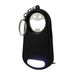 Smily Torch Tape Bottle Opener Key Ring - A drink bottle opener key ring in black with a smiling face design and an integrated torch feature.