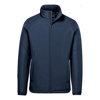 Men's Pacifica Thermal Jacket - A men's thermal jacket in navy blue with a zip front and stand-up collar, featuring subtle branding.