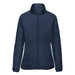 Women's Pacifica Thermal Jacket - A women's thermal jacket in navy blue with a zip front and high collar. It features a logo on the chest.