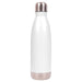 Classic 500ml Water Bottle - A drink bottle in white with a metallic silver base and cap, featuring a logo on its side.