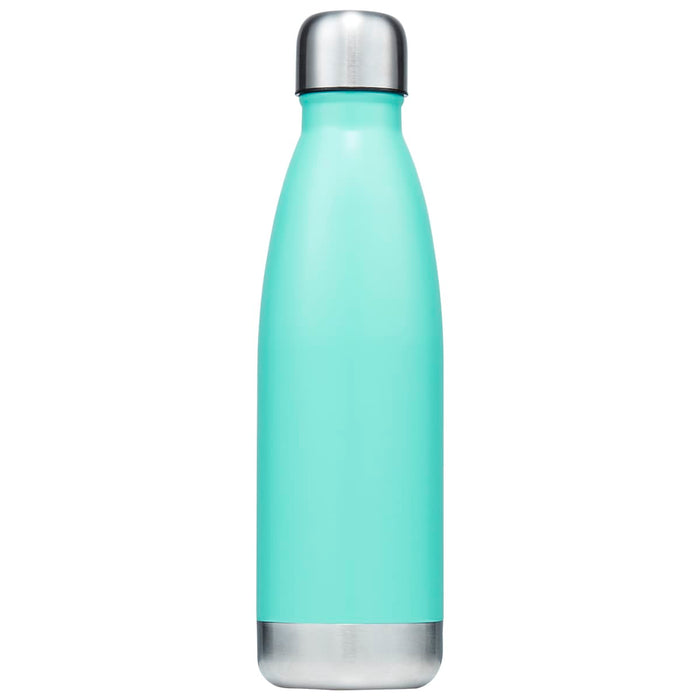 Classic 500ml Water Bottle - A drink bottle in a teal colour with a stainless steel base and cap, featuring a simple design.