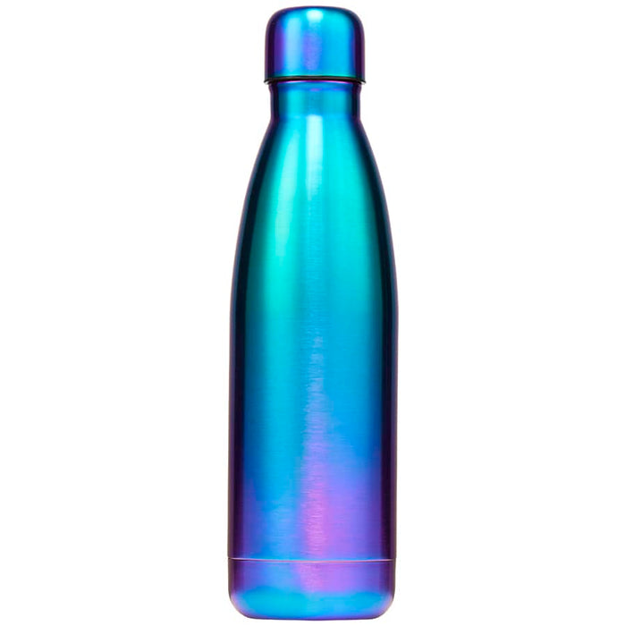 Classic 500ml Water Bottle - A drink bottle in iridescent blue and purple shades, featuring a sleek design and a screw-top lid.