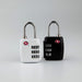 Portable Luggage TSA Lock - Two TSA locks are displayed: one white and one black, both featuring a combination dial and a logo.