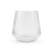 Velora Tumbler Gift Set by The Line Edit. - A clear, fluted glass tumbler with a rounded base and tapered top. The design features vertical lines.
