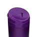 Esplanade Coffee Cup by The Line Edit. - A purple coffee cup with a secure lid and a drinking opening, featuring a smooth finish and a logo.