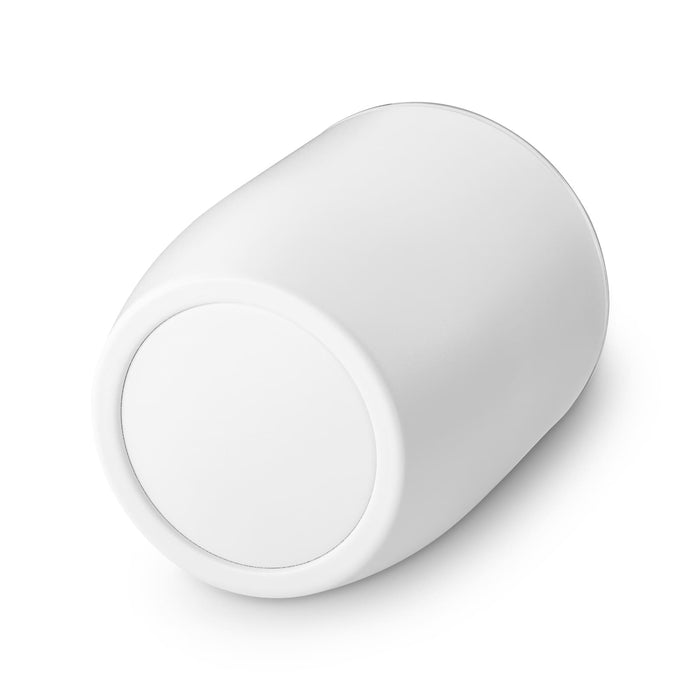 Indiana Coffee Cup - A white coffee cup with a rounded design and a smooth finish. The cup has a plain appearance, featuring a logo.